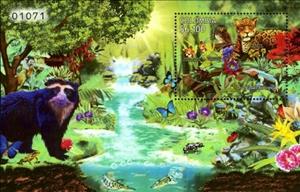Souvenir Sheet, Jaguar (Panthera onca), Colombia,  