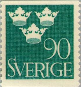 Stamp, Three Crowns, Sweden,  , Crowns and Coronets