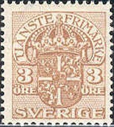 Stamp, Service, small format, Sweden,  , Heraldic Animals, Coats of Arms
