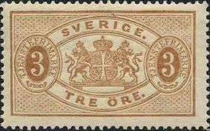 Stamp, Service, big format, Sweden,  , Heraldic Animals, Coats of Arms