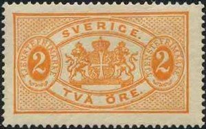 Stamp, Service, big format, Sweden,  , Heraldic Animals, Coats of Arms