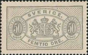 Stamp, Service, big format, Sweden,  , Heraldic Animals, Coats of Arms