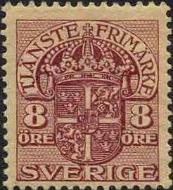 Stamp, Service, small format, Sweden,  , Heraldic Animals, Coats of Arms