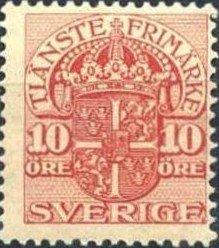 Stamp, Service, small format, Sweden,  , Heraldic Animals, Coats of Arms