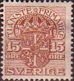 Stamp, Service, small format, Sweden,  , Heraldic Animals, Coats of Arms
