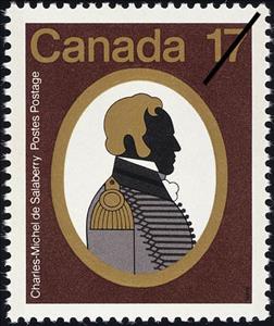 Stamp, Colonel C. M. de Salaberry (military hero), Canada,  