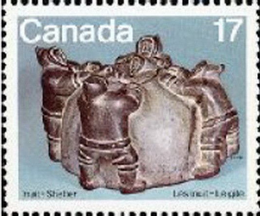 Five Eskimos Building an Igloo (soapstone sculpture)