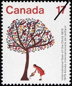 Stamp, "Child watering tree of life", Canada,  
