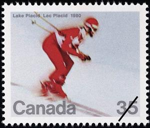 Stamp,  Downhill Skier, Canada,  , Olympic Games, Skiing