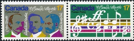 Se-tenant, O Canada opening bars, Composers, Canada,  , Music