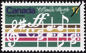 Stamp, O Canada National Song- Opening bars, Canada,  , Music