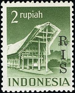 Stamp, Temples and Buildings- Toraja House, Indonesia,  