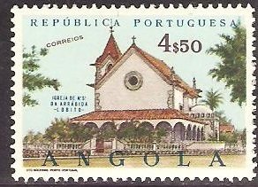 Stamp, Church in Lobito, Angola,  , Religion, Buildings, Churches - Cathedrals - Basilicas - Chapels