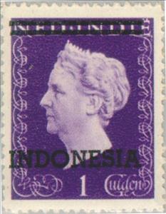 Stamp, Queen Wilhelmina, Indonesia,  , Heads of State, Queens