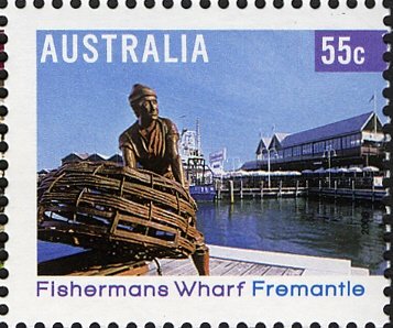 Stamp, Fishermans Wharf, Fremantle, Australia,  