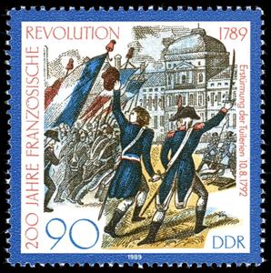 Stamp, Storming of the Tuileries, Germany, Democratic Republic,  