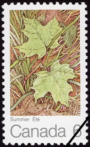 Stamp, Summer, Canada,  , Summer, Plants (Flora), Leaves