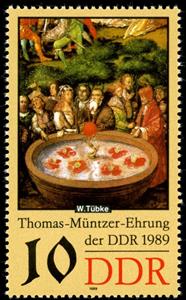 Stamp, Fountain of life, Germany, Democratic Republic,  