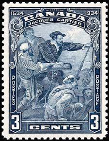 Jacques Cartier approaching Land