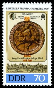 Stamp, Seal of fair privilege of 1268, Germany, Democratic Republic,  