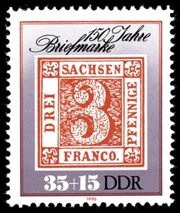 Stamp, Saxony #1, Germany, Democratic Republic,  