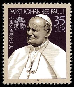 Stamp, Pope John Paul II, Germany, Democratic Republic,  , Popes