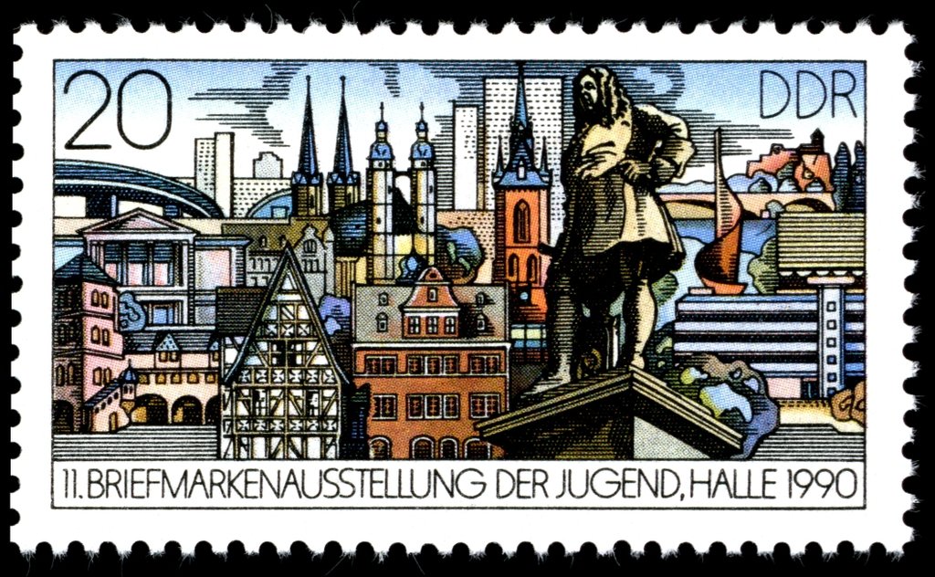 Historical and modern buildings in Halle