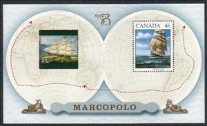 Souvenir Sheet, "Marco Polo", 19th Century Ship, Canada,  , Ships, Sailing Ships