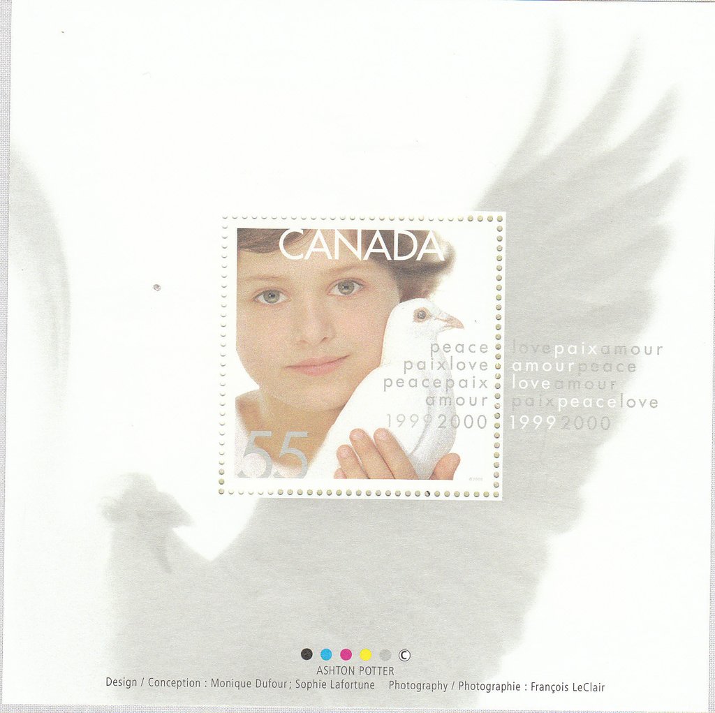 Peace, Love, 1999-2000 - MINI SHEET OF 1