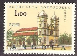 Stamp, Cathedral in Malange, Angola,  , Religion, Buildings, Churches - Cathedrals - Basilicas - Chapels