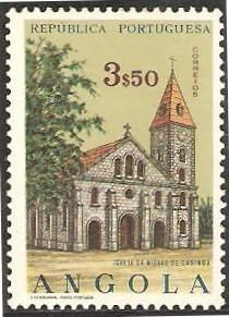 Stamp, Church in Cabinda, Angola,  , Religion, Buildings, Churches - Cathedrals - Basilicas - Chapels