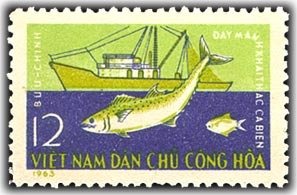 Stamp, Chub Mackerel (Scomber japonicus), Vietnam,  , Fishery, Fishes