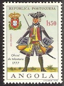 Stamp, Infantry Officer, 1777, Angola,  , Military Forces, Uniforms, Army