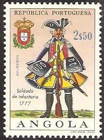 Stamp, Infantry soldier, 1777, Angola,  , Military Forces, Uniforms, Army