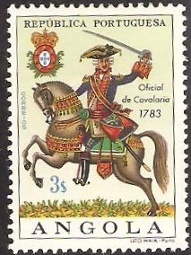 Stamp, Cavalry Officer, 1783, Angola,  , Mammals, Military Forces, Uniforms, Horses, Army, Animals (Fauna)