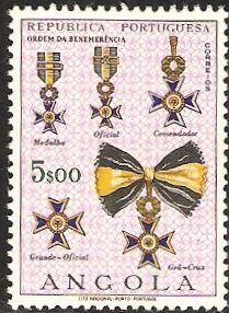 Stamp, Military Order of Benefactor, Angola,  , Medals and Marks of Honour