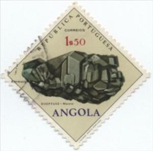 Stamp, Dioptase crystals, Angola,  , Minerals