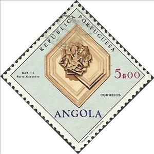 Stamp, Mineral: Barite, Angola,  , Minerals