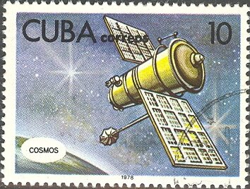 Stamp, Satellite of series "Cosmos", Cuba,  , Satellites