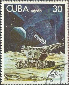 Stamp, Moon rover "Lunokhod-2", Cuba,  , Space Traveling