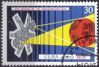 Stamp, Sattelite, Cuba,  , Satellites