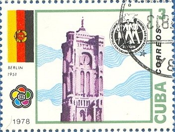 Stamp, III World Youth Festival. Berlin. 1951, Cuba,  