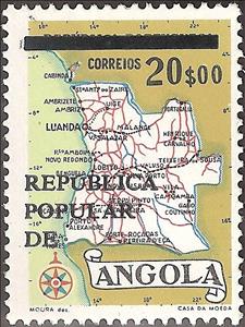 Stamp, Map of Angola, Angola,  