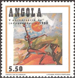 Stamp, 5th Anniversary Of Independence National, Angola,  