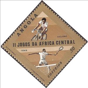 Stamp, II Games of Central Africa, Angola,  , Sport, Cycling, Tennis