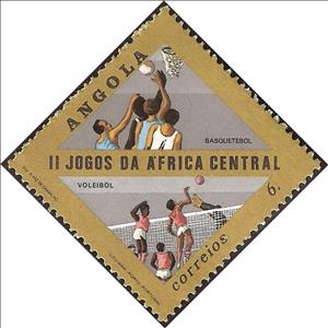 Stamp, II Games of Central Africa, Angola,  , Sport, Basketball, Volleyball
