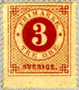 Stamp, Circle type, Sweden,  , Numbers