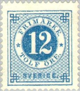 Stamp, Circle type, Sweden,  