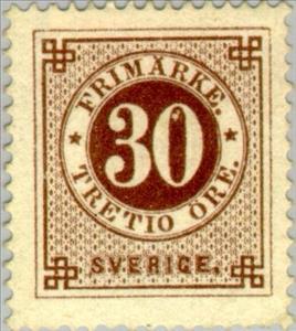 Stamp, Circle type, Sweden,  , Numbers