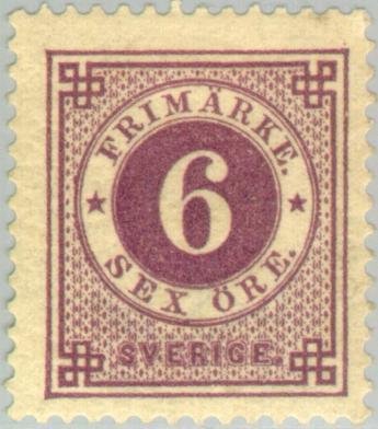 Circle type. Blue posthorn on back